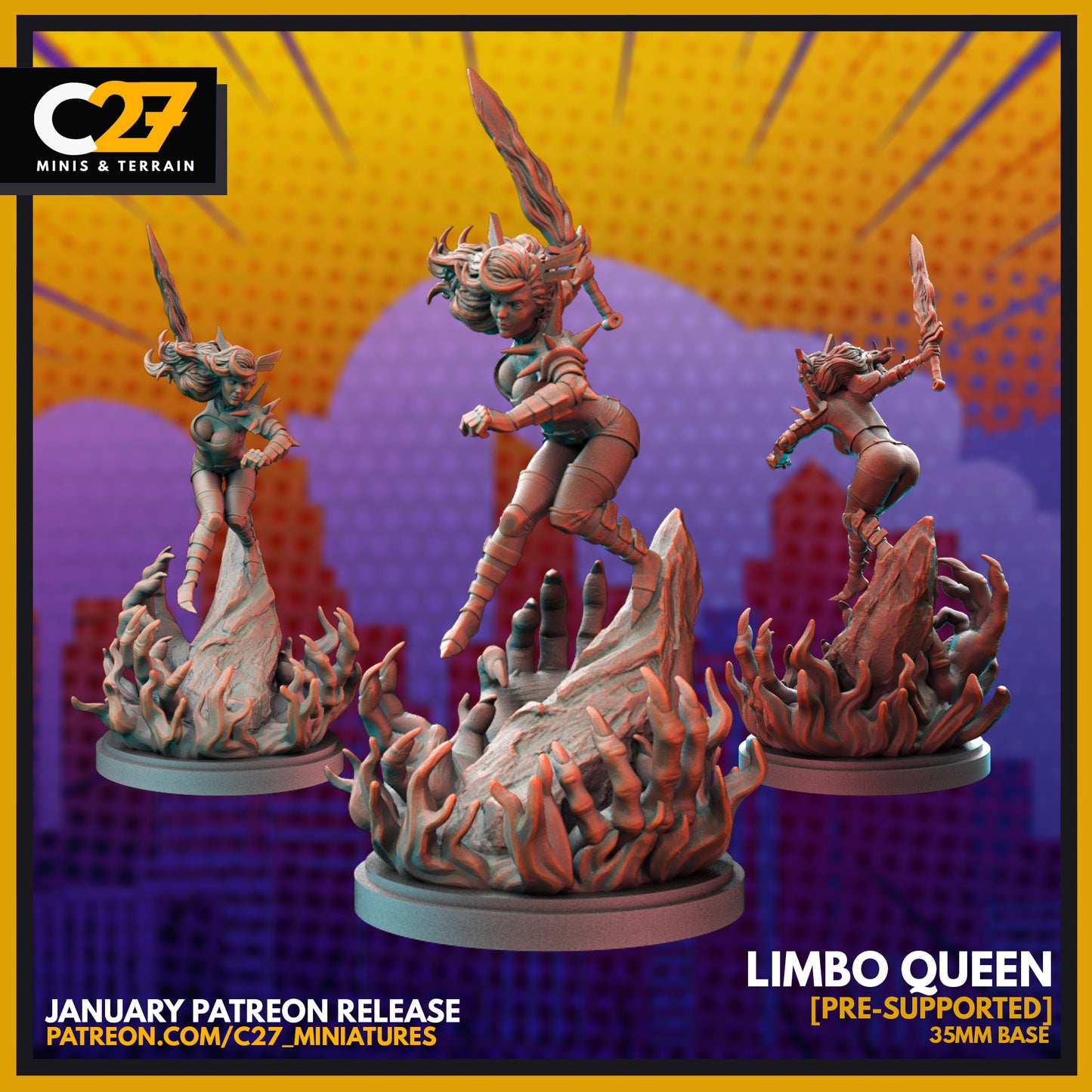 C27 Minis &Terrain January 2022 Release: Chameleon, Deadpool, Fantomex, Havok, Magik, Morbius, Mysterio, Prowler, Sasquatch, Scorpion, Toad