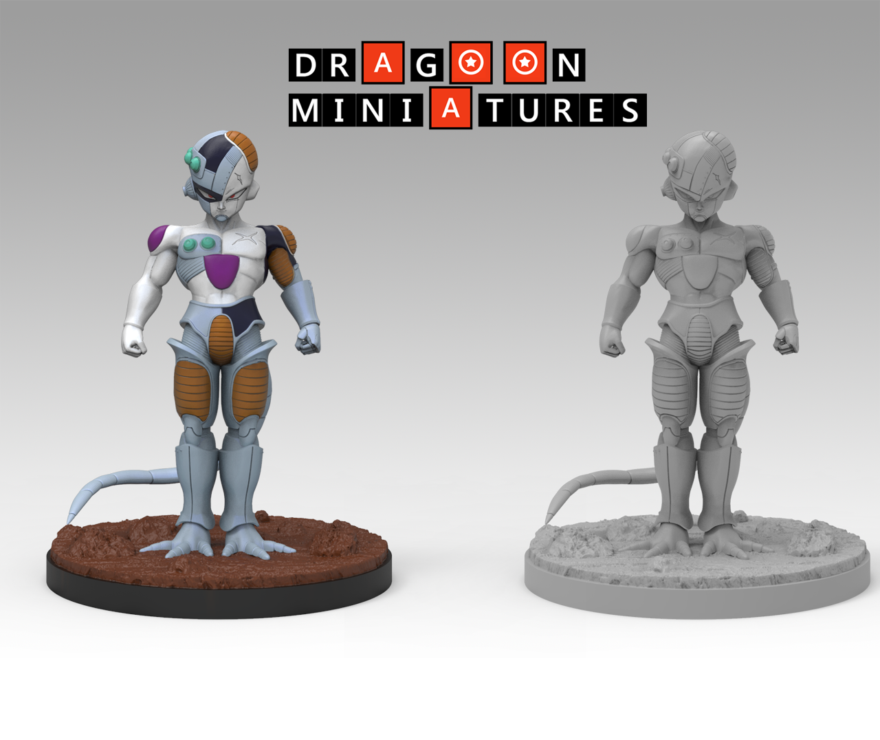 2023.05 Android Saga Part 1: Resin 3D Printed Miniatures Set - Badman, King Cold, King Throne, Mecha Frieza, Super Yardrat, Trunks, Trunks Super, Yardrat - Dragoon Miniatures