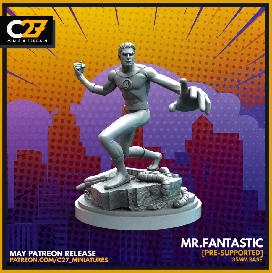 C27 Minis & Terrain May 2022 Release: Black Bolt, Blink, Boom-Boom, Cosmo, Domino (Deadpool 2), Jessica Jones, Mister Fantastic, Namor, Sauron, Snowbird, Star Lord, Taskmaster, Thor - Jane Foster, Venom