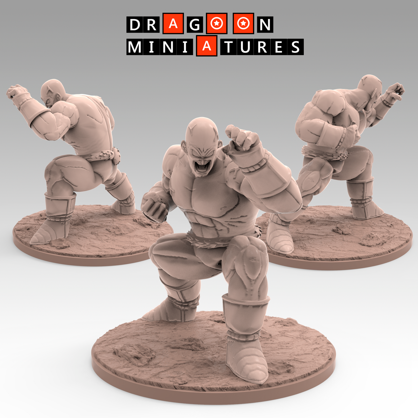 2022.09 - Saiyan Saga Part 2: Resin 3D Printed Miniatures Set - Chaoz, Gohan, Goku, Krillin, Nappa, Piccolo, Saibaiman, Tien, Vegeta, Yajirobe, Yamcha - Dragoon Miniatures