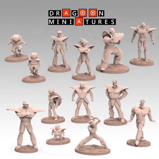 2022.11 Turles Crusher Corps: Resin 3D Printed Miniatures Set - Crusher Corps, Amond, Cacao, Diaz, Lakasei, Rasin, Turles - Dragoon Miniatures