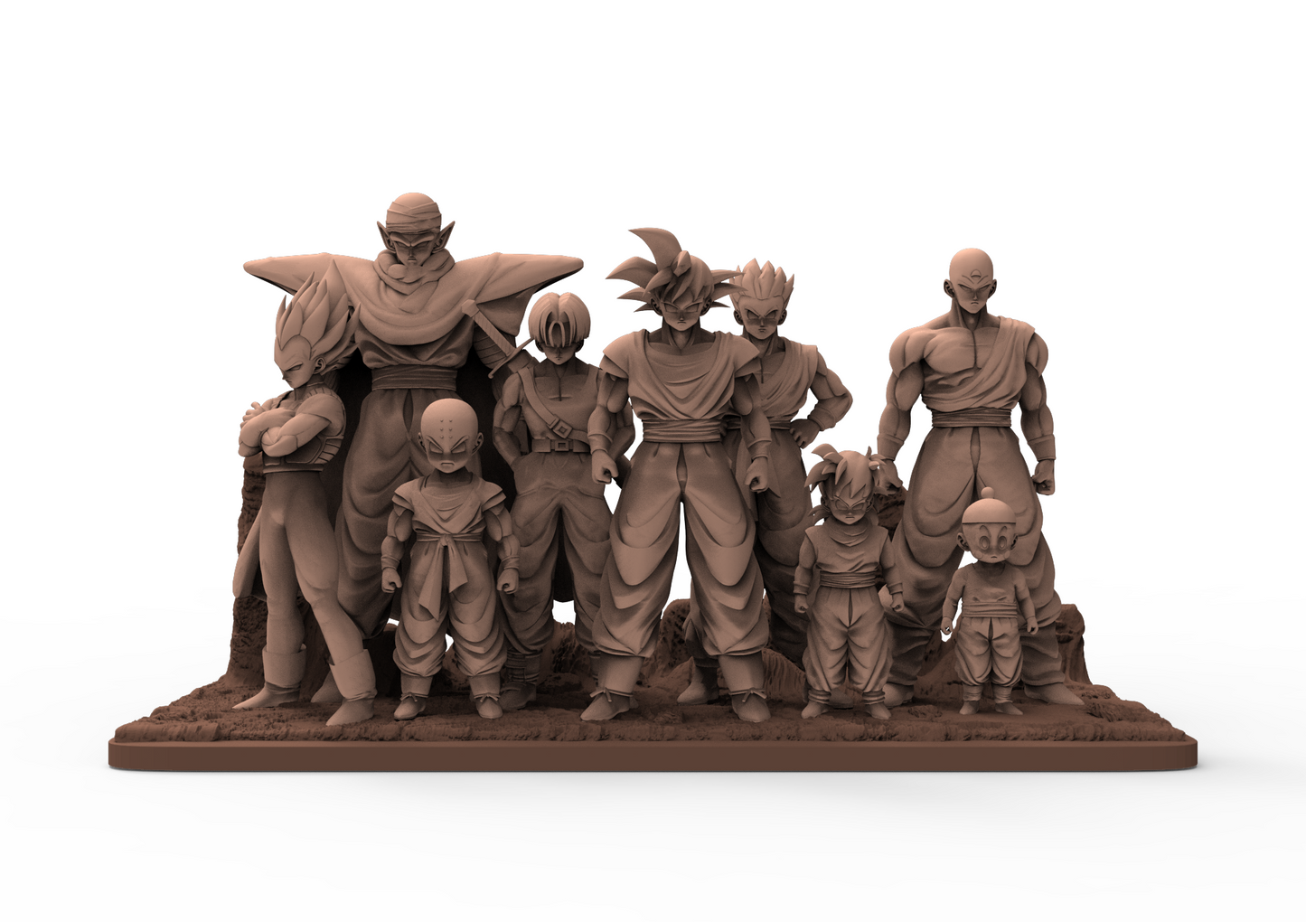 2022.07 Welcome Opening Pack: Resin 3D Printed Miniatures Set - Chiaotzu, Gohan, Goku, Krillin, Piccolo, Tien, Trunks, Vegeta, Yamcha - Dragoon Miniatures