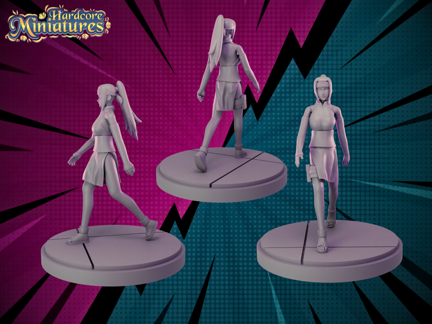 Hardcore Miniatures June 2023 Release: Bulma, Chi-Chi, Chiaotzu, Cloud, Deidara, GT Goku, Krillin, Launch, Naruto, Orange Suit Goku, Pakura, Perfect Cell, Saibamen, Saiyan Armor Goku, Sakura Haruno