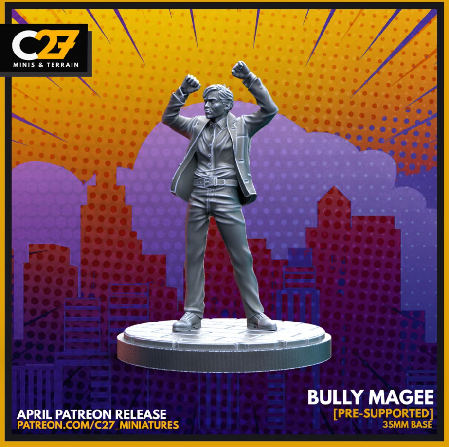 C27 Minis & Terrain April 2022 Release: Arcade, Domino, Electro, Guardian, Honey Badger and Jonathan, Hydra Goons, Kraven, Lady Bullseye, Multiple Man, Peter Parker Dance, Spider-Man 2099, The Thing