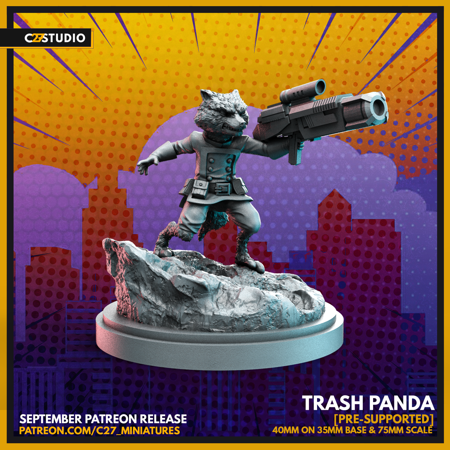 C27 Minis & Terrain September 2022 Release: Banshee, Black Noir, Iron Fist, Lady Deathstrike, Rocket Racoon, Sentinel, She Hulk, Shuma Gorath, Silver Samurai, Thor, Vindicator