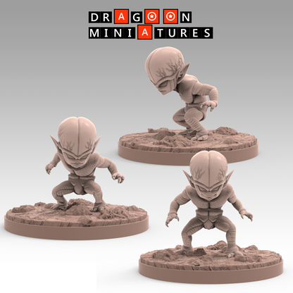 2022.09 - Saiyan Saga Part 2: Resin 3D Printed Miniatures Set - Chaoz, Gohan, Goku, Krillin, Nappa, Piccolo, Saibaiman, Tien, Vegeta, Yajirobe, Yamcha - Dragoon Miniatures