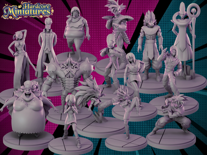 Hardcore Miniatures July 2023 Release: Absalom, Android 17, Appule, Big Mom, Boa Hancock, Bra, Caser, Goku Kamehameha, Gotenks, Pan, Pica, Senior Pink, Turles, Videl, Whis