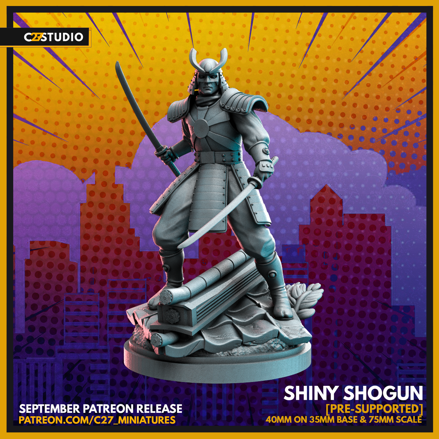 C27 Minis & Terrain September 2022 Release: Banshee, Black Noir, Iron Fist, Lady Deathstrike, Rocket Racoon, Sentinel, She Hulk, Shuma Gorath, Silver Samurai, Thor, Vindicator