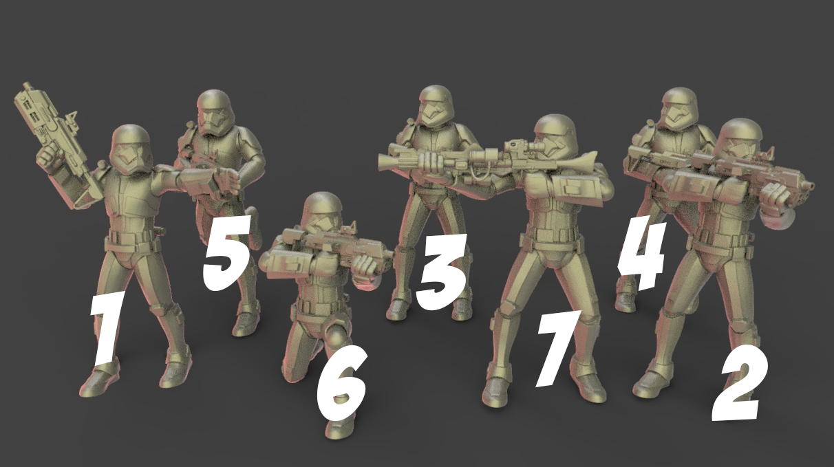 Warblade Studios Star Wars Shatterpoint Proxies | 40mm Miniature | 2020.10 Kylo Lando Pilots Sith Troopers Tie