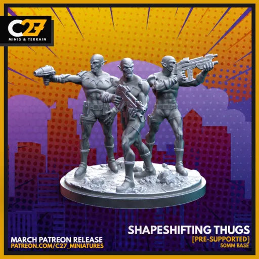 C27 Minis & Terrain March 2022 Release: Doctor Doom, Hobgoblin, Mister Knight, Moon Knight, Nova, Shaman, She Hulk, Skrull Goons, Spider-Man - Miles Morales, Super Skrull, Warpath, Wolfsbane, X-23