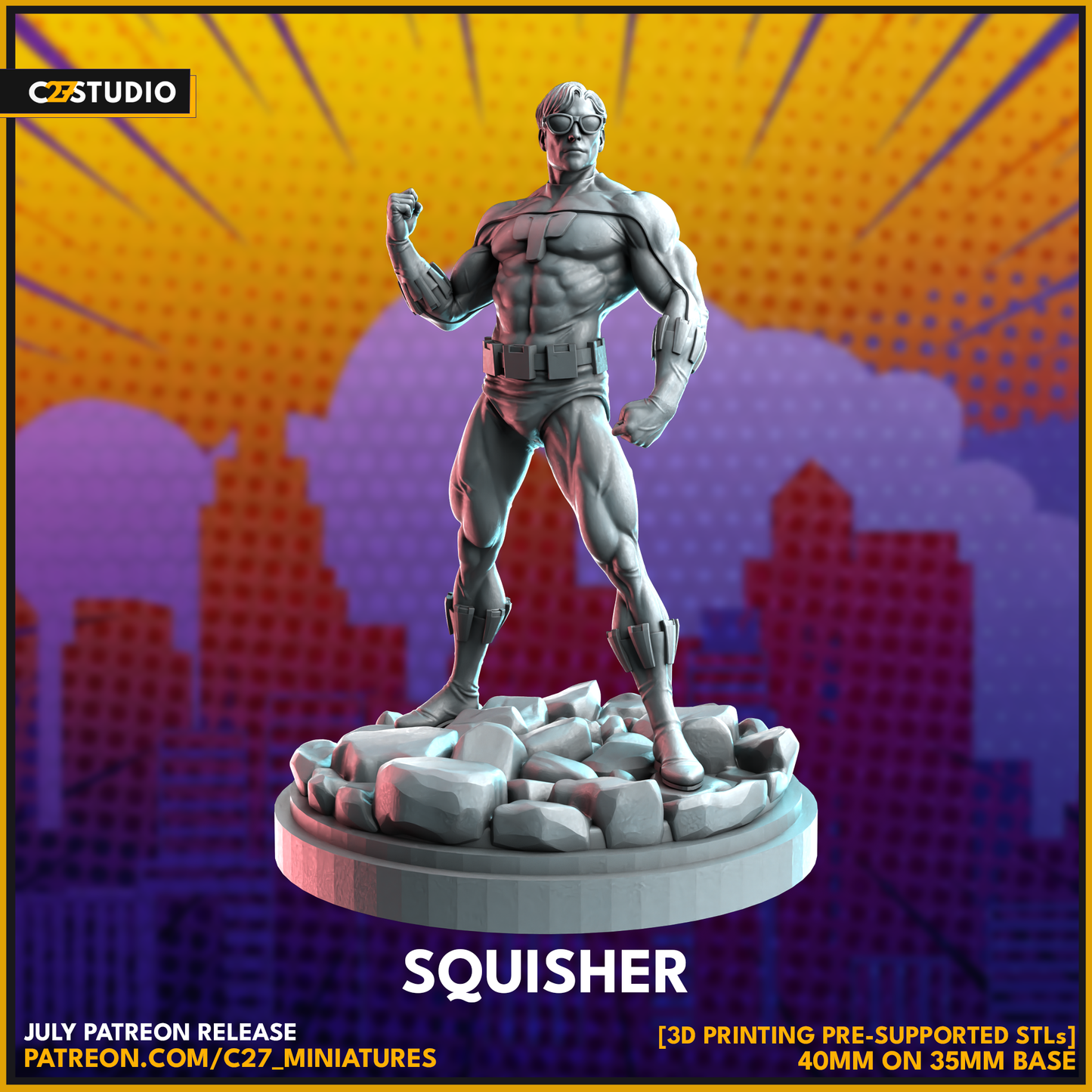 C27 Minis & Terrain July 2023 Release: Classic Falcon, Crystal, Galactus, Kingpin, Mohawk Storm, Mr Sinister, Shadowcat, Smasher, Spider-Man Noir, Vulture