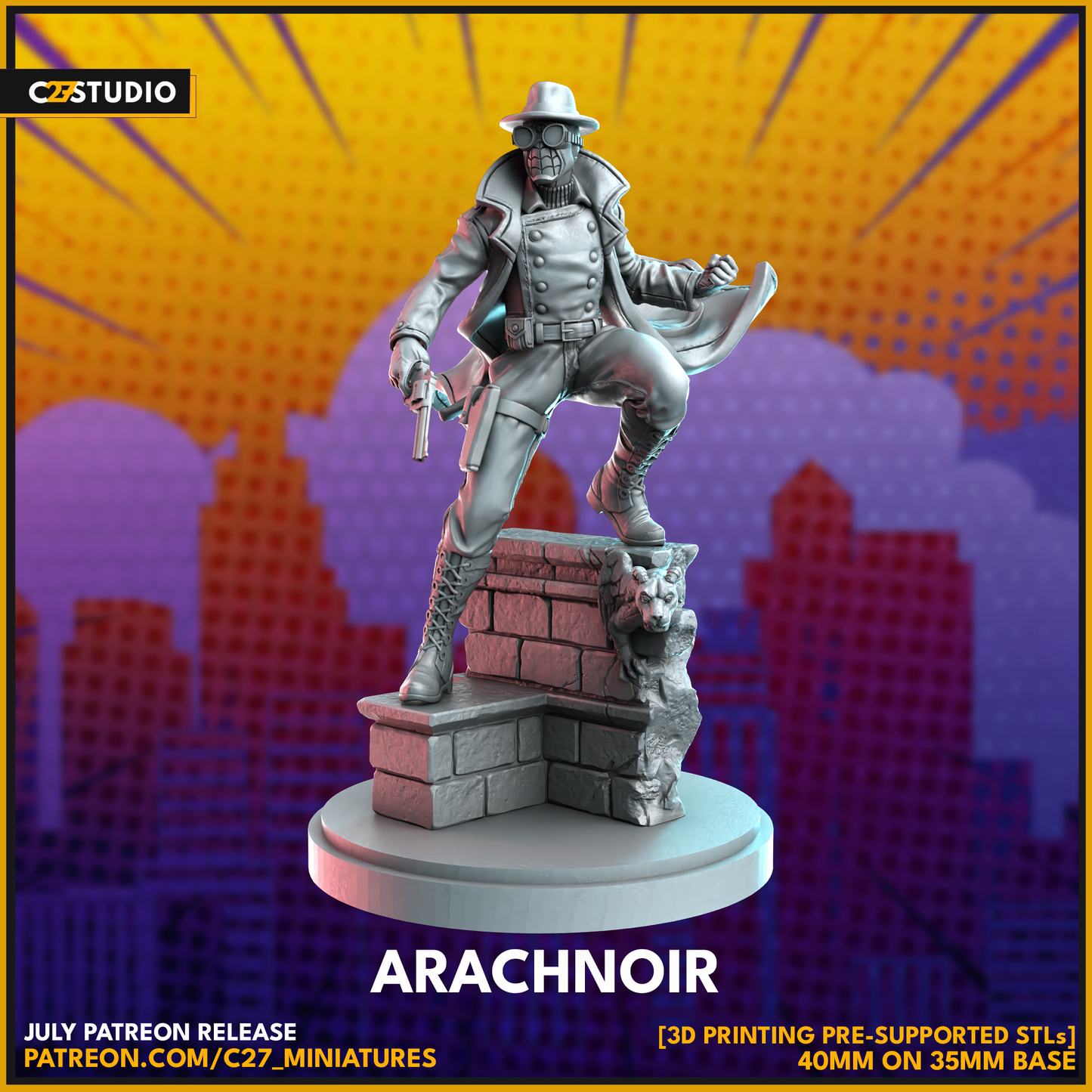 C27 Minis & Terrain July 2023 Release: Classic Falcon, Crystal, Galactus, Kingpin, Mohawk Storm, Mr Sinister, Shadowcat, Smasher, Spider-Man Noir, Vulture