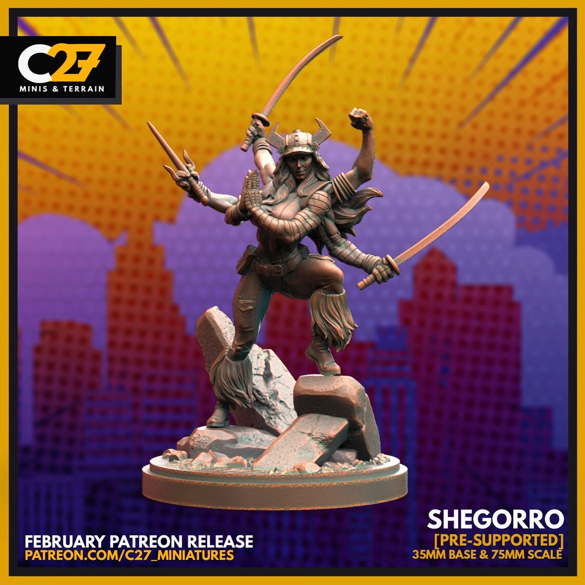 C27 Minis & Terrain February 2022 Release: AIM Goons, Blade, Cable, Penny Parker and SPIIder, Puck, Sandman, Scarlet Spider, Scarlet Witch (Crimson Sorceress), Scarlet Witch (Scarlet Sitcom), Spiral, Strong Guy, Vulture