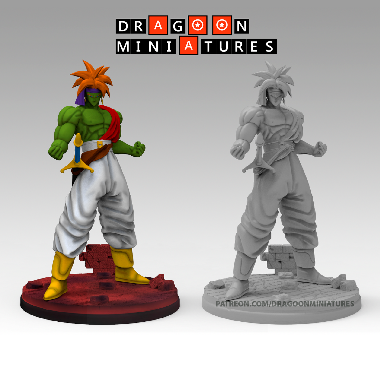 2023.11 Bojack's Movie: Resin 3D Printed Miniatures Set - Bases, Bidou, Bojack, Bujin, Gohan SSJ 1, Gohan SSJ 2, Gokua, Super Bojack, Super Gokua, Trunks, Zangya - Dragoon Miniatures