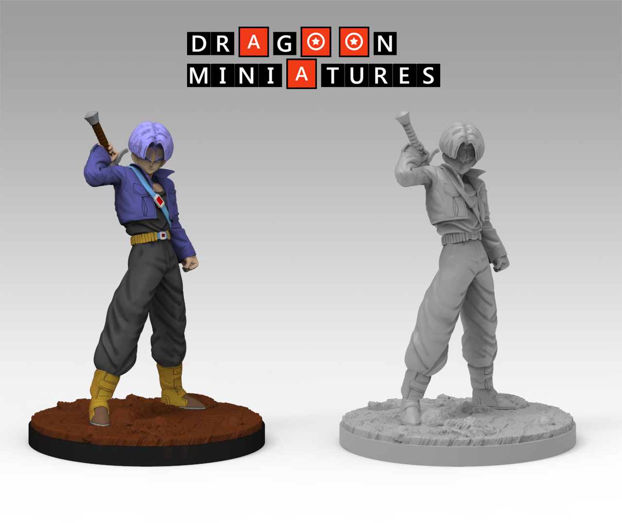 2023.05 Android Saga Part 1: Resin 3D Printed Miniatures Set - Badman, King Cold, King Throne, Mecha Frieza, Super Yardrat, Trunks, Trunks Super, Yardrat - Dragoon Miniatures