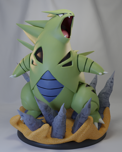 🪨 Poke Crisis Miniatures – Colossal Stone Beast Evolution - Tyranitar, Larvitar, Pupitar