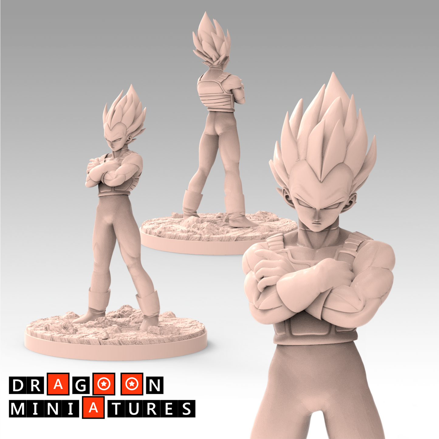 2022.07 Welcome Opening Pack: Resin 3D Printed Miniatures Set - Chiaotzu, Gohan, Goku, Krillin, Piccolo, Tien, Trunks, Vegeta, Yamcha - Dragoon Miniatures