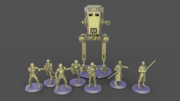 Warblade Studios Star Wars Shatterpoint Proxies | 40mm Miniature | 2021.01 Anakin AT-ST Dooku Troopers