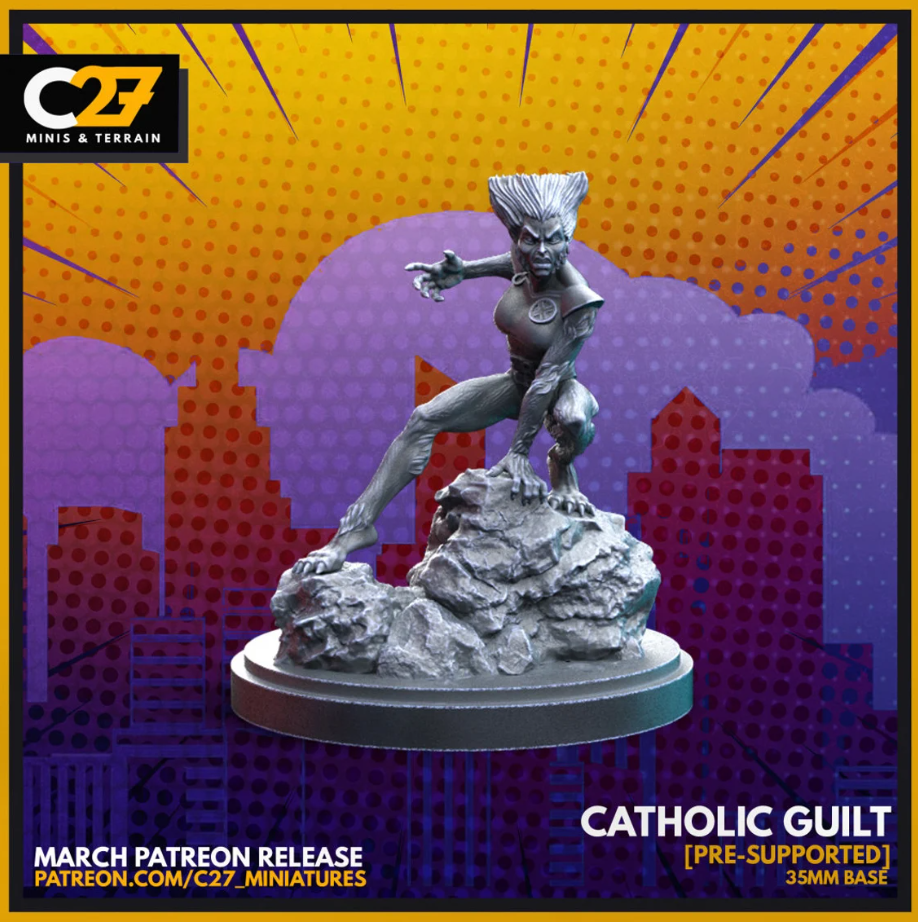 C27 Minis & Terrain March 2022 Release: Doctor Doom, Hobgoblin, Mister Knight, Moon Knight, Nova, Shaman, She Hulk, Skrull Goons, Spider-Man - Miles Morales, Super Skrull, Warpath, Wolfsbane, X-23