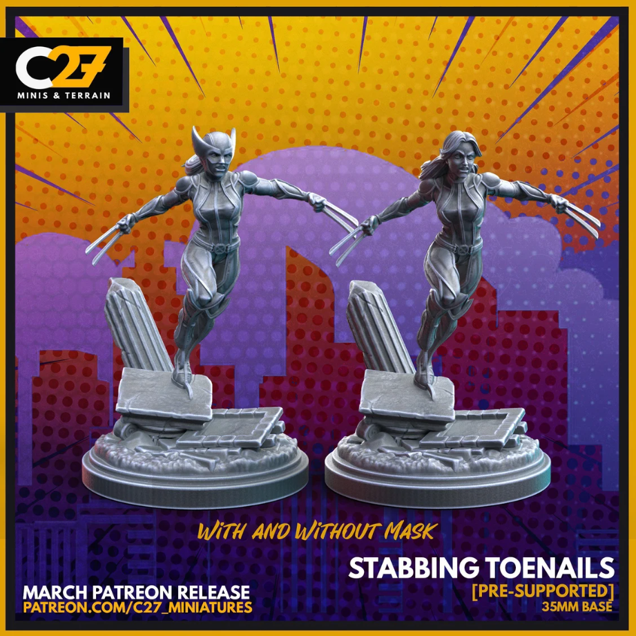 C27 Minis & Terrain March 2022 Release: Doctor Doom, Hobgoblin, Mister Knight, Moon Knight, Nova, Shaman, She Hulk, Skrull Goons, Spider-Man - Miles Morales, Super Skrull, Warpath, Wolfsbane, X-23