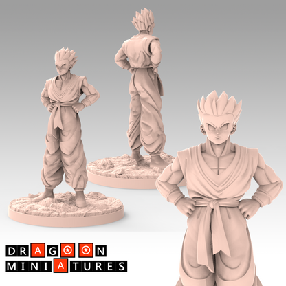 2022.07 Welcome Opening Pack: Resin 3D Printed Miniatures Set - Chiaotzu, Gohan, Goku, Krillin, Piccolo, Tien, Trunks, Vegeta, Yamcha - Dragoon Miniatures