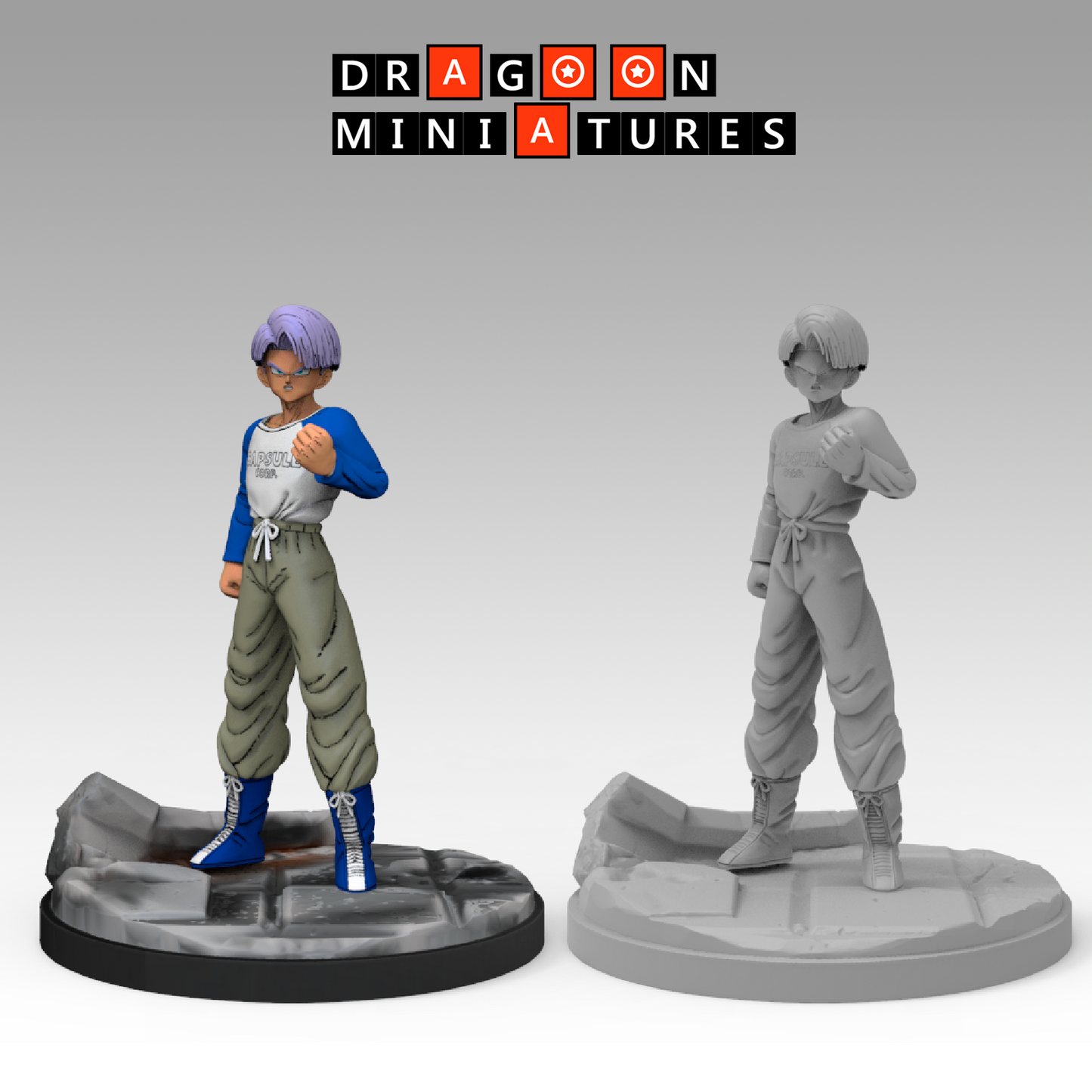 2023.07 Android Saga Part 3: Resin 3D Printed Miniatures Set - Android 13 Alter Pose, Android 13 Stand, Android 14, Android 15, Future Gohan, Future Gohan Super Saiyan, Super 13, Young Trunks - Dragoon Miniatures