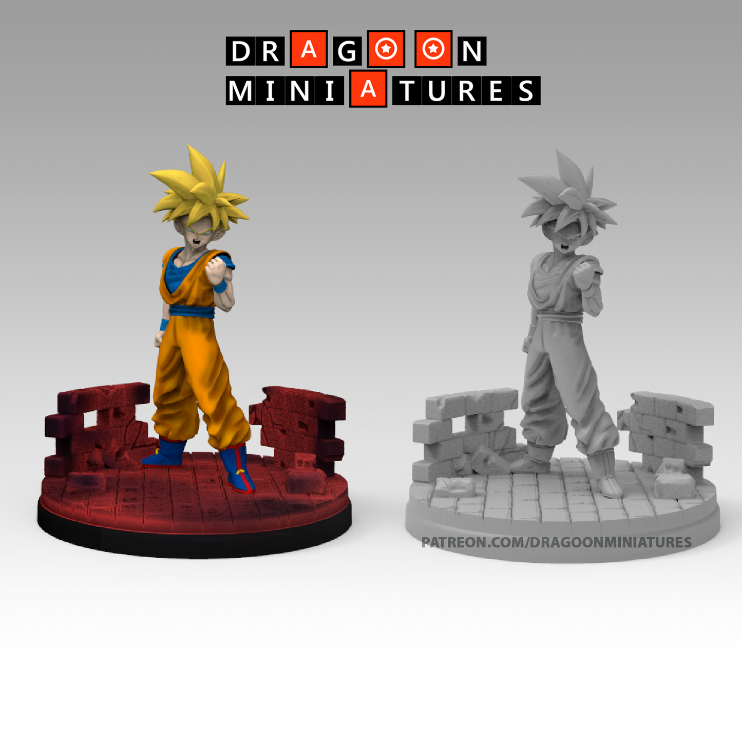 2023.11 Bojack's Movie: Resin 3D Printed Miniatures Set - Bases, Bidou, Bojack, Bujin, Gohan SSJ 1, Gohan SSJ 2, Gokua, Super Bojack, Super Gokua, Trunks, Zangya - Dragoon Miniatures