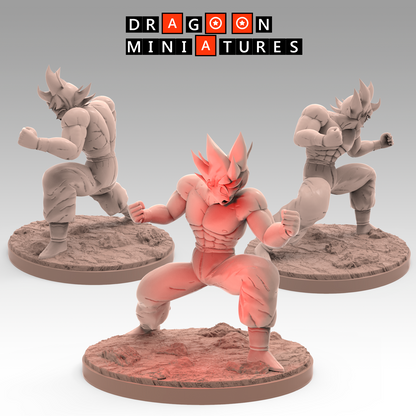 2022.09 - Saiyan Saga Part 2: Resin 3D Printed Miniatures Set - Chaoz, Gohan, Goku, Krillin, Nappa, Piccolo, Saibaiman, Tien, Vegeta, Yajirobe, Yamcha - Dragoon Miniatures