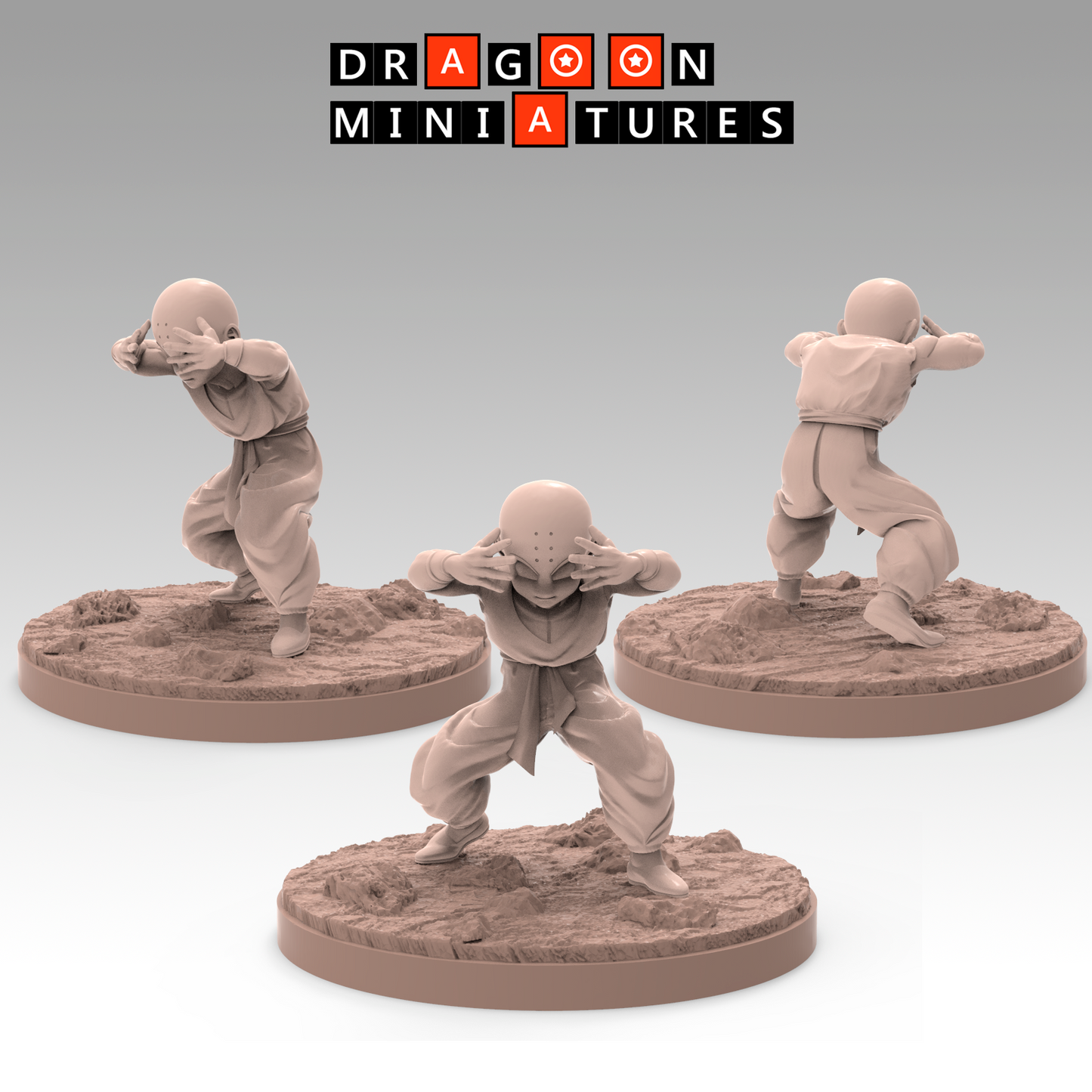 2022.09 - Saiyan Saga Part 2: Resin 3D Printed Miniatures Set - Chaoz, Gohan, Goku, Krillin, Nappa, Piccolo, Saibaiman, Tien, Vegeta, Yajirobe, Yamcha - Dragoon Miniatures