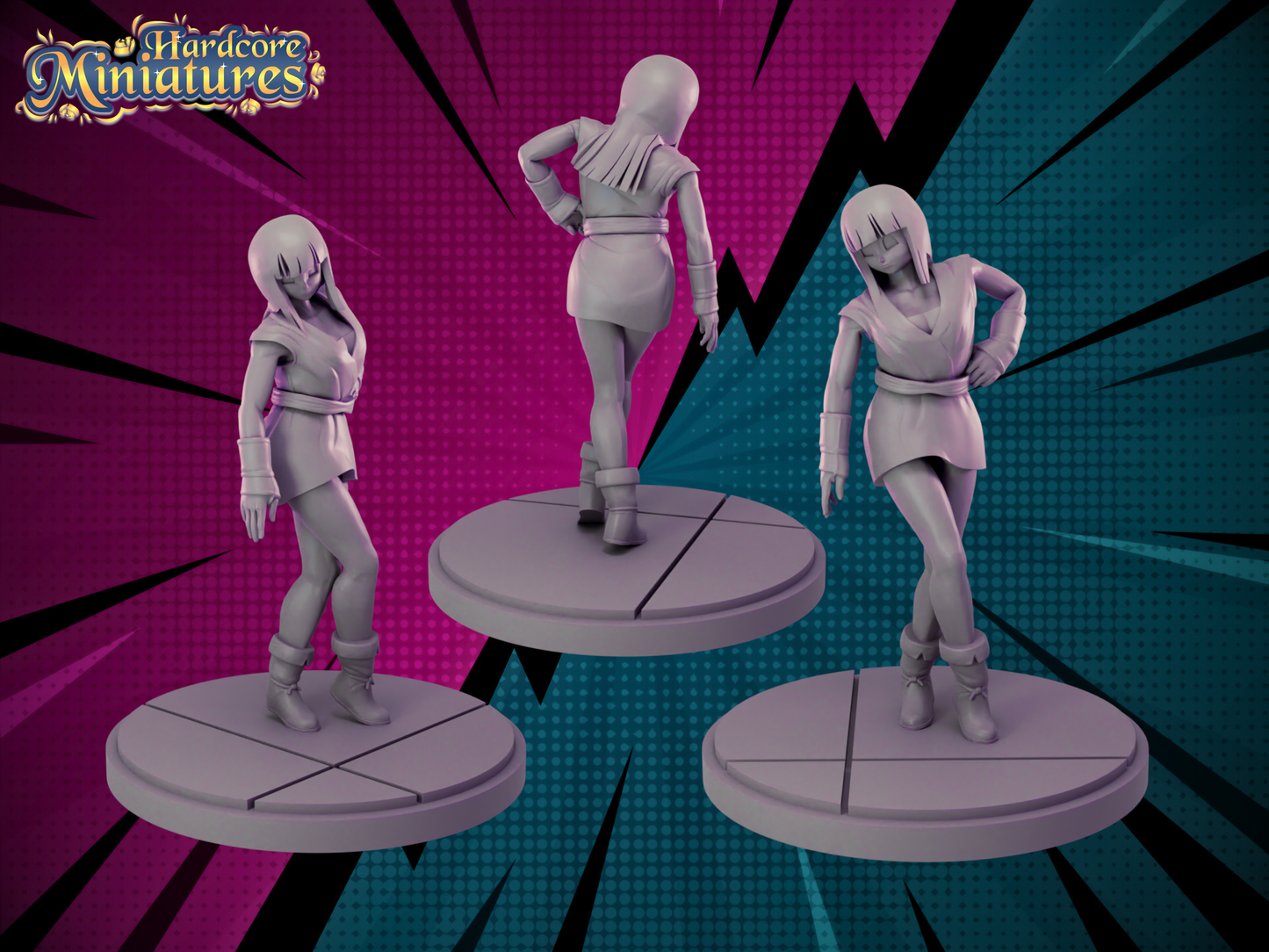 Hardcore Miniatures July 2023 Release: Absalom, Android 17, Appule, Big Mom, Boa Hancock, Bra, Caser, Goku Kamehameha, Gotenks, Pan, Pica, Senior Pink, Turles, Videl, Whis