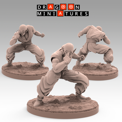 2022.09 - Saiyan Saga Part 2: Resin 3D Printed Miniatures Set - Chaoz, Gohan, Goku, Krillin, Nappa, Piccolo, Saibaiman, Tien, Vegeta, Yajirobe, Yamcha - Dragoon Miniatures