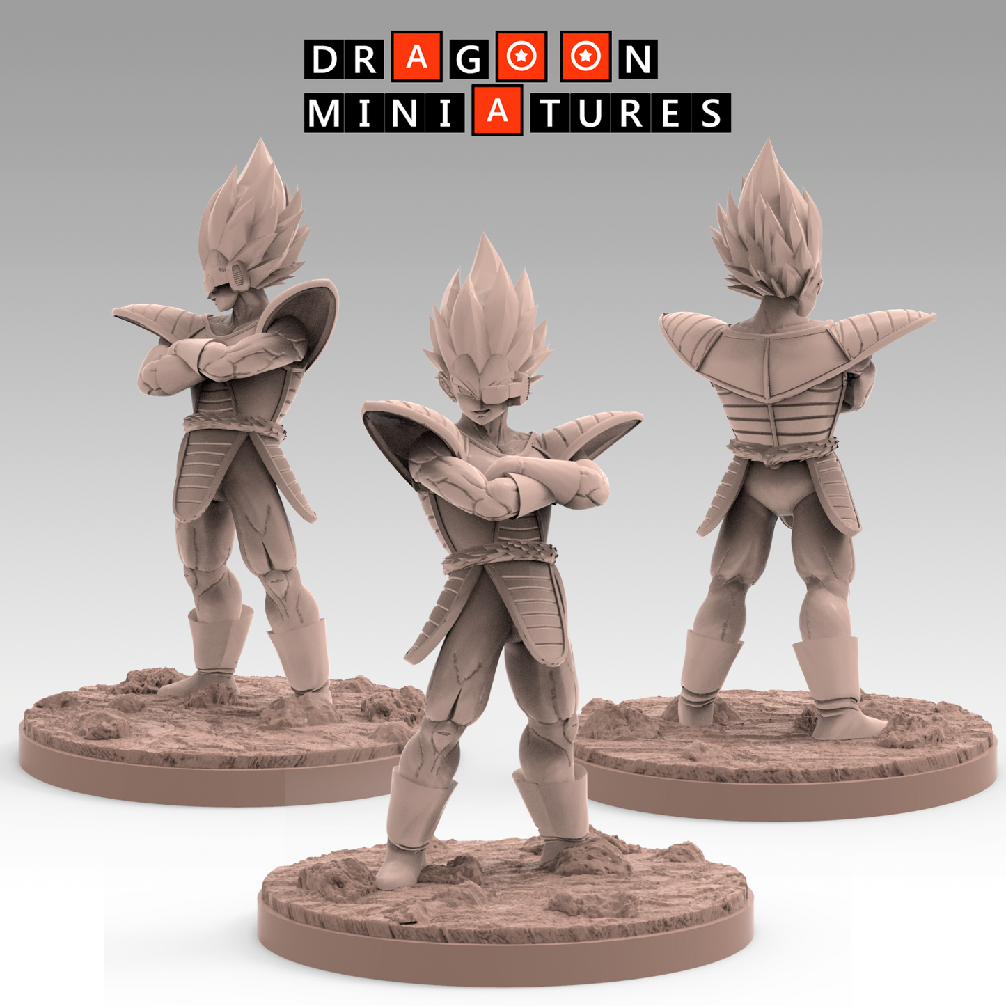 2022.09 - Saiyan Saga Part 2: Resin 3D Printed Miniatures Set - Chaoz, Gohan, Goku, Krillin, Nappa, Piccolo, Saibaiman, Tien, Vegeta, Yajirobe, Yamcha - Dragoon Miniatures