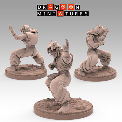 2022.09 - Saiyan Saga Part 2: Resin 3D Printed Miniatures Set - Chaoz, Gohan, Goku, Krillin, Nappa, Piccolo, Saibaiman, Tien, Vegeta, Yajirobe, Yamcha - Dragoon Miniatures